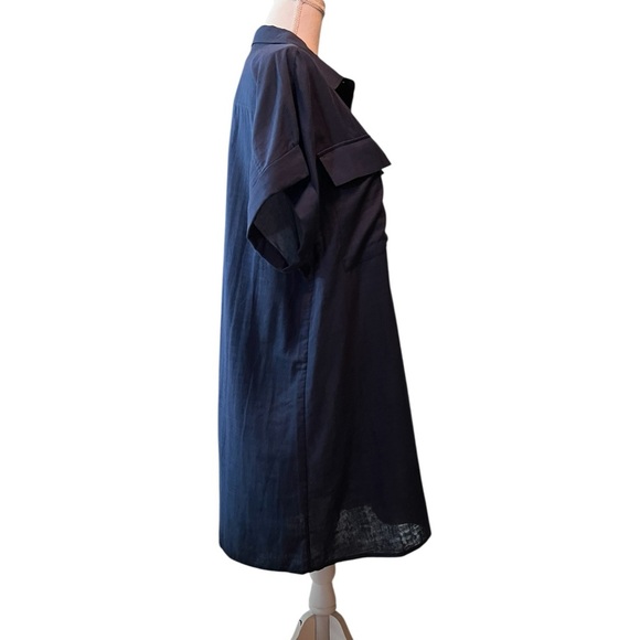 Banana Republic Indigo Blue Cotton Shirt Dress Size XL NWT - Picture 5 of 12